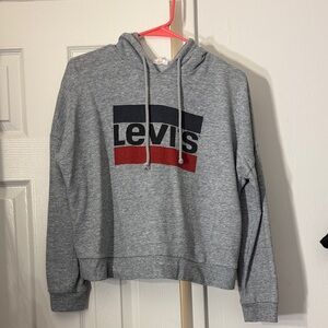 Levi's Gray and Red Logo Hoodie
